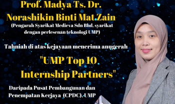 MEDIEVA SDN BHD DIANUGERAHKAN “UMP TOP 10 INTERNSHIP PARTNERS”